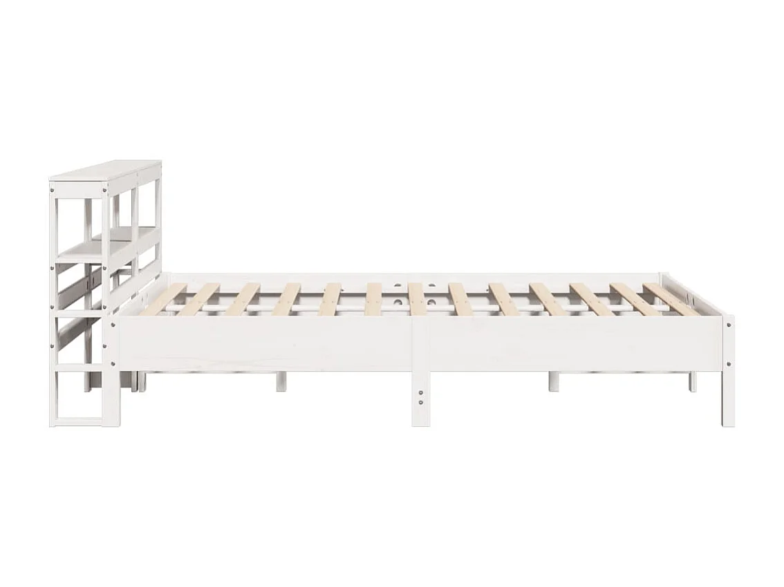 Lit double | Lit adulte | Cadre de lit blanc 140x190 cm bois de pin massif