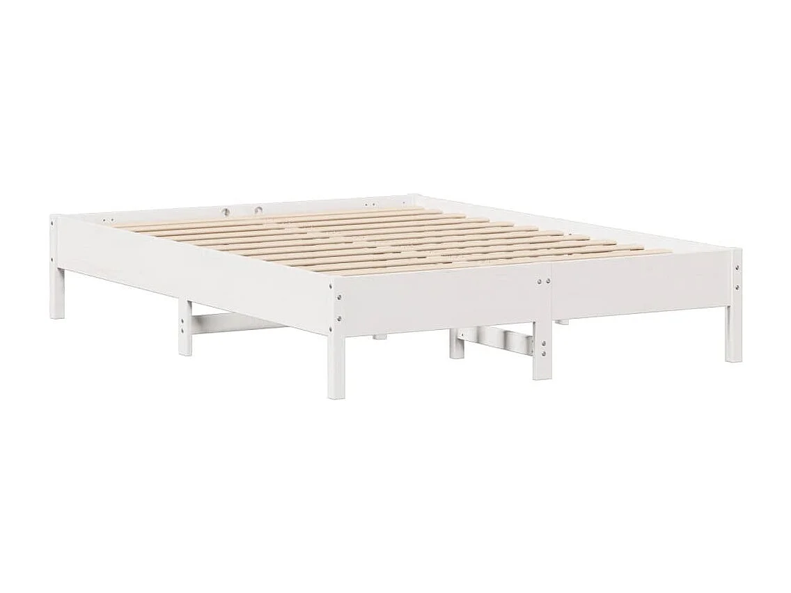 Lit double | Lit adulte | Cadre de lit blanc 140x190 cm bois de pin massif