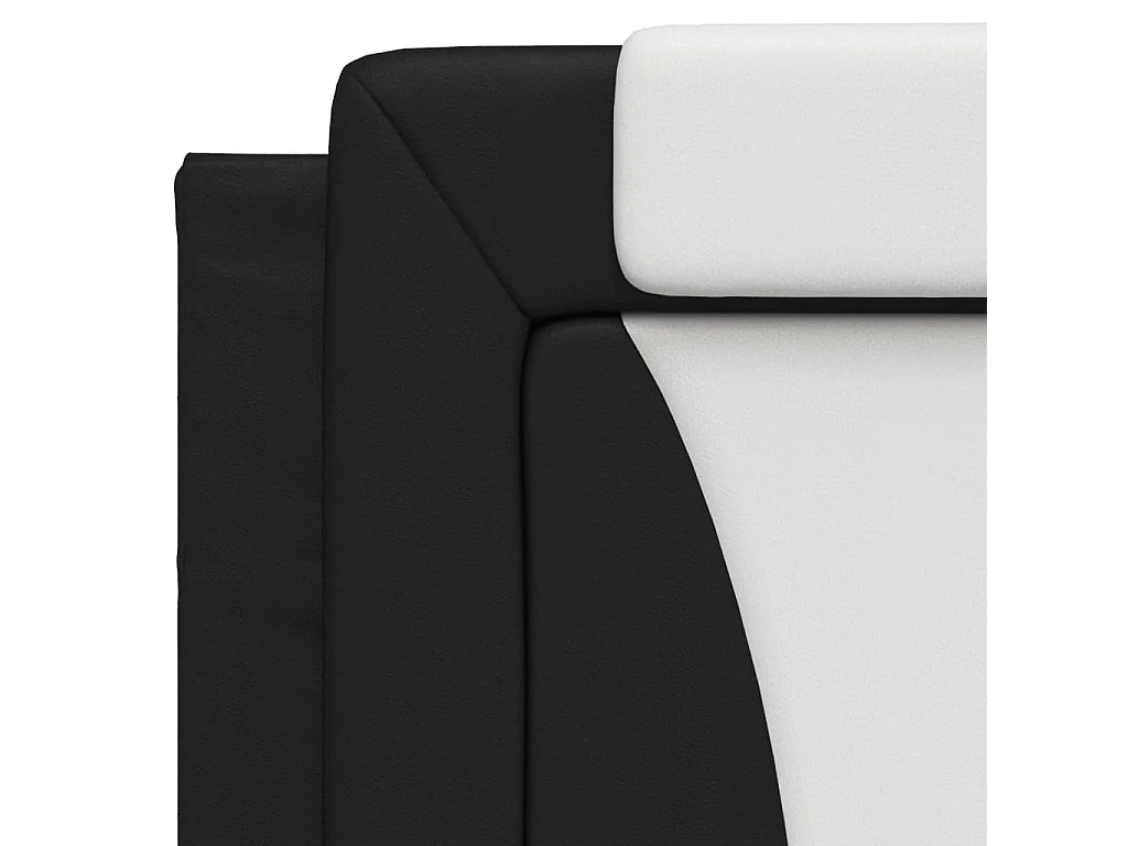 Lit simple | Lit adulte, enfant | Cadre de lit avec LED noir et blanc 100x200 cm