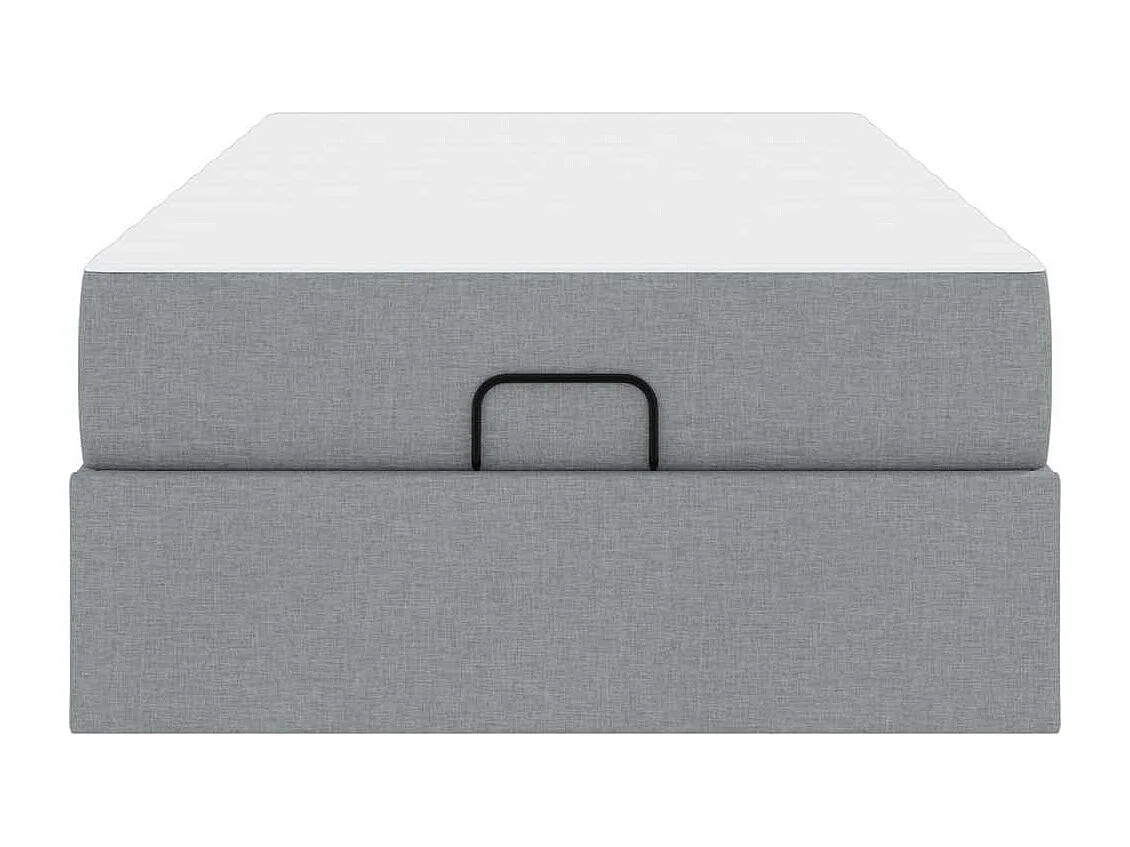 Lit simple | Lit adulte, enfant | Cadre de lit avec matelas Gris clair 80x200 cm tissu