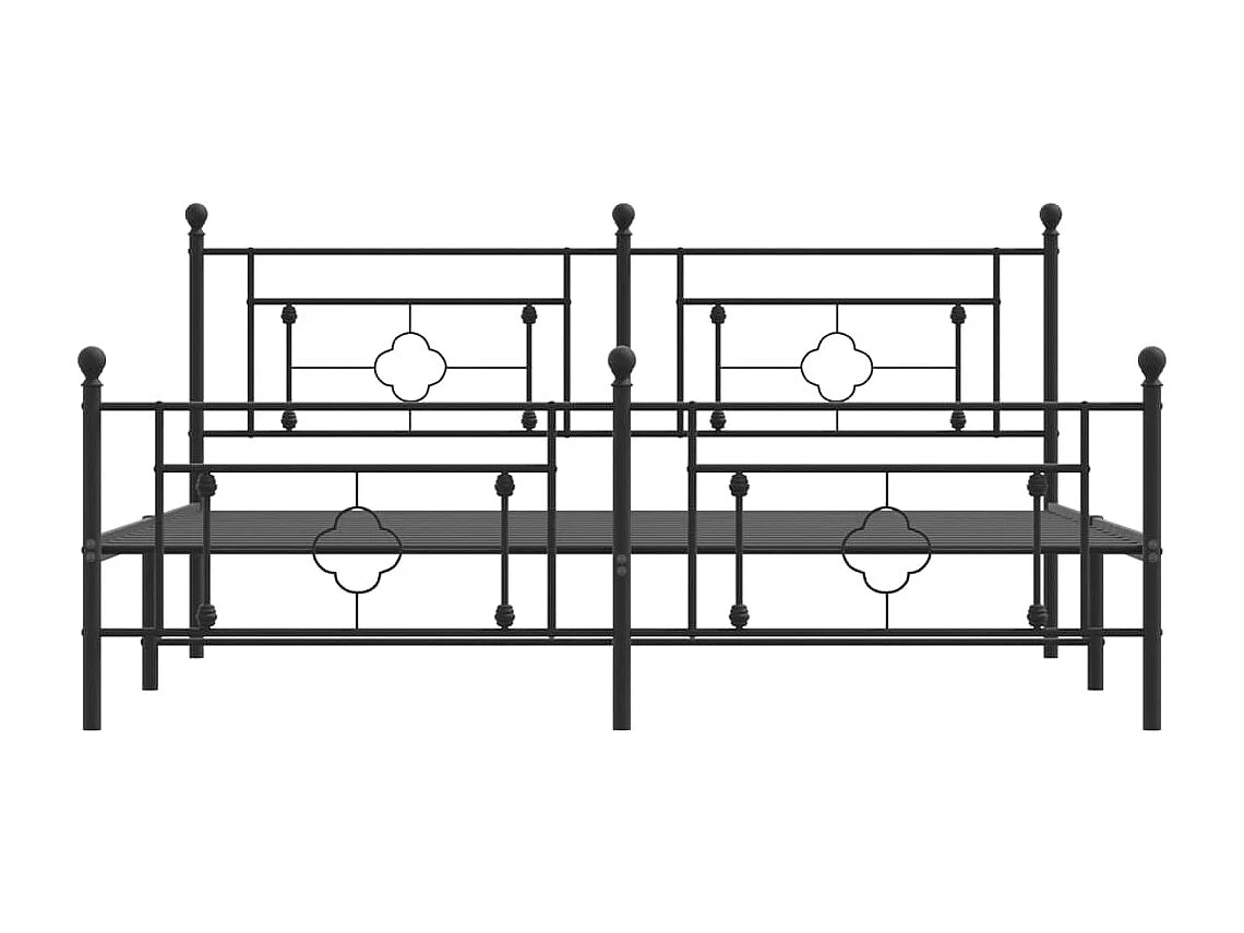 Lit double | Lit adulte | Cadre de lit métal avec pied de lit noir 180x200cm