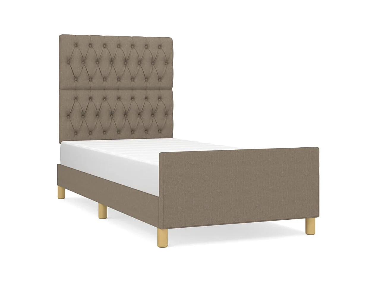 Lit simple | Lit adulte, enfant | Cadre de lit taupe 100x200 cm tissu