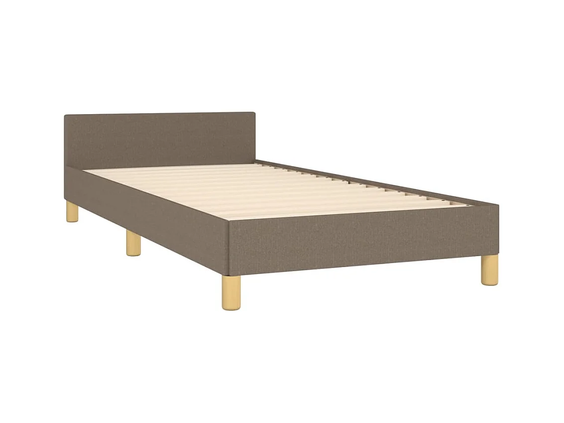 Lit simple | Lit adulte, enfant | Cadre de lit taupe 100x200 cm tissu