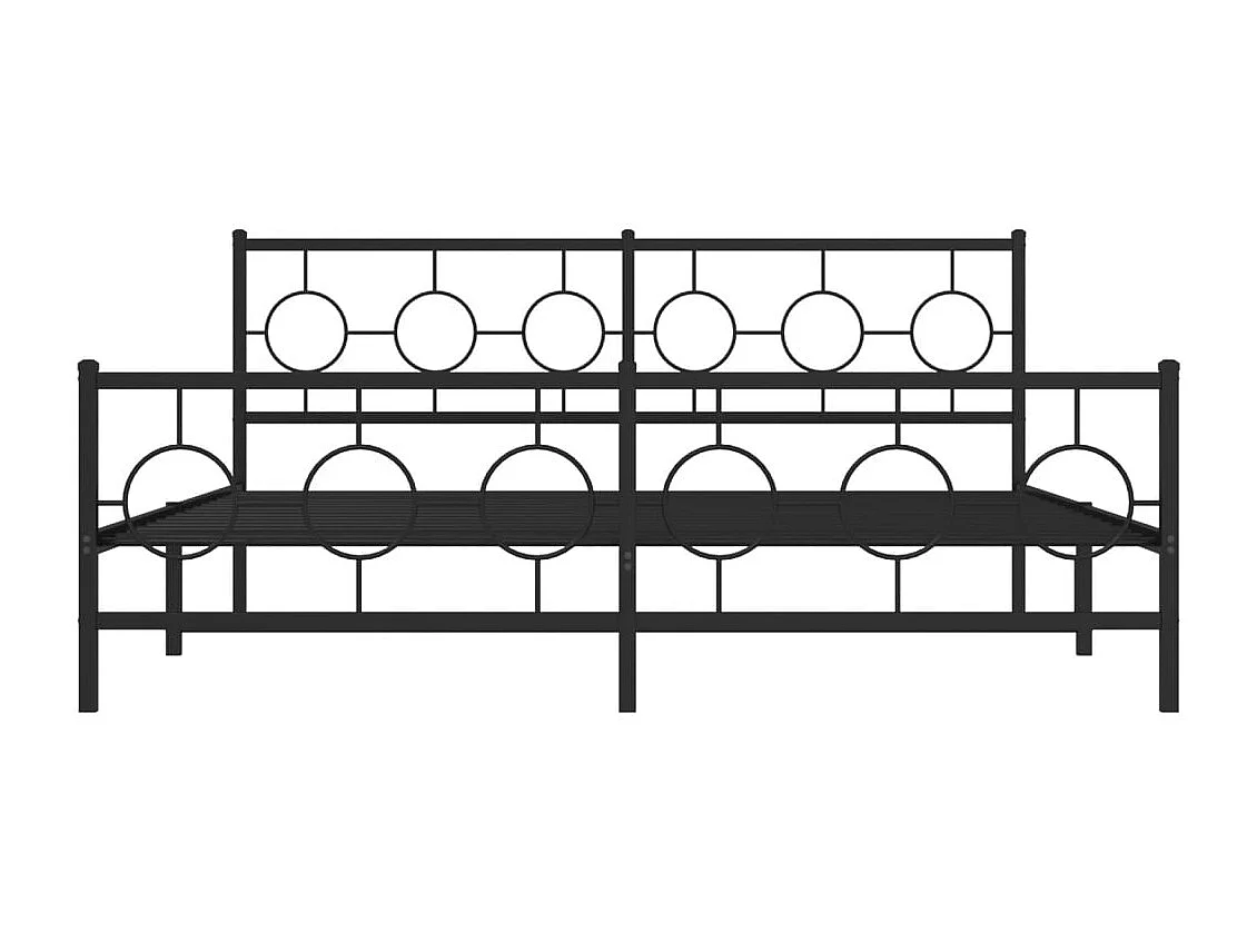 Lit double | Lit adulte | Cadre de lit métal avec pied de lit noir 183x213cm