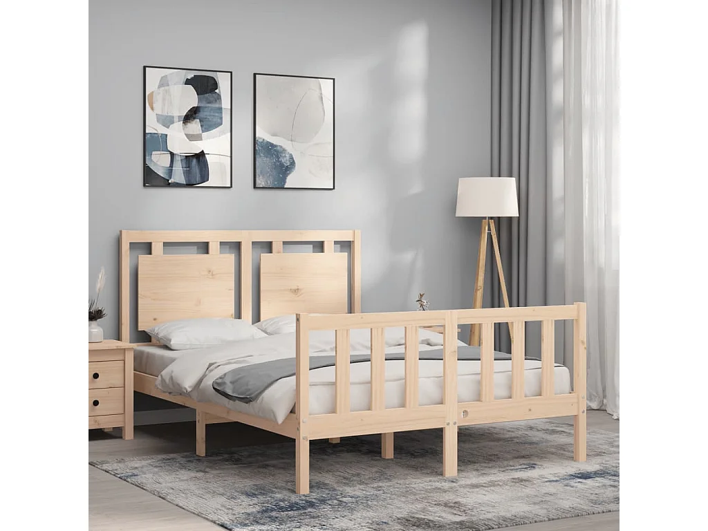 Lit simple | Lit adulte, enfant | Cadre de lit 120x200 cm bois de pin massif