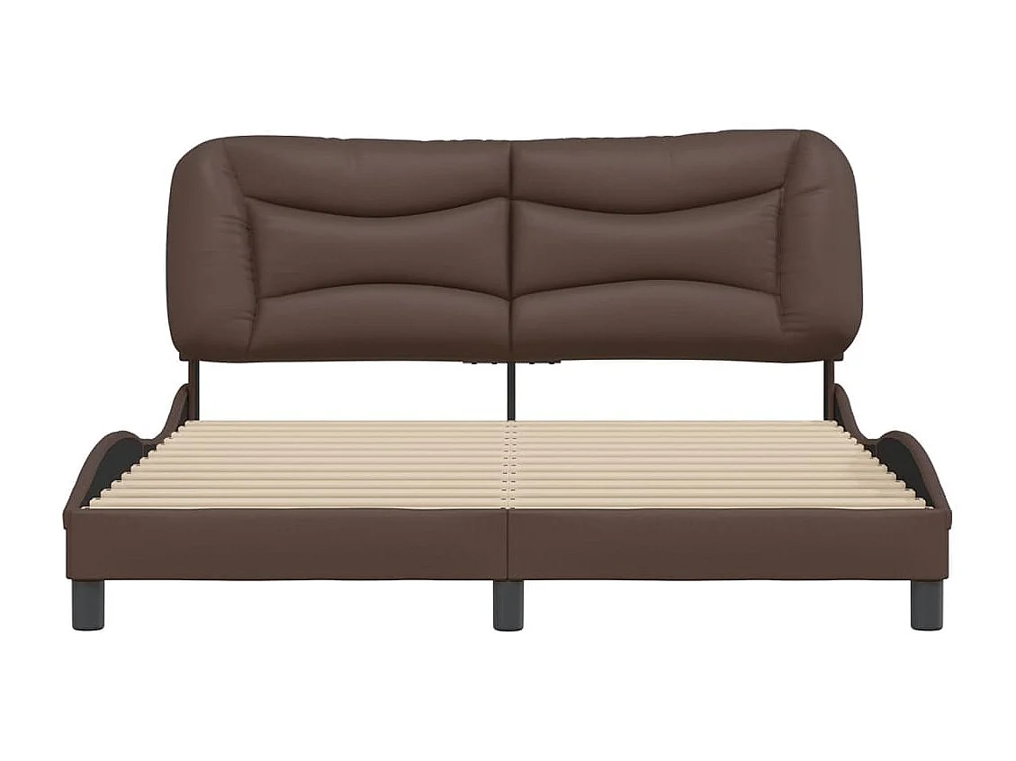 Lit double | Lit adulte | Cadre de lit marron 160x200 cm similicuir