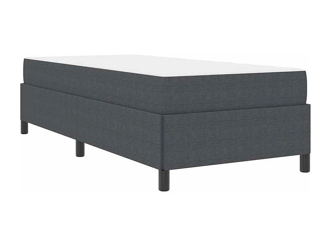 Lit simple | Lit adulte, enfant | Cadre de lit Gris foncé 90x200 cm Tissu en velours côtelé
