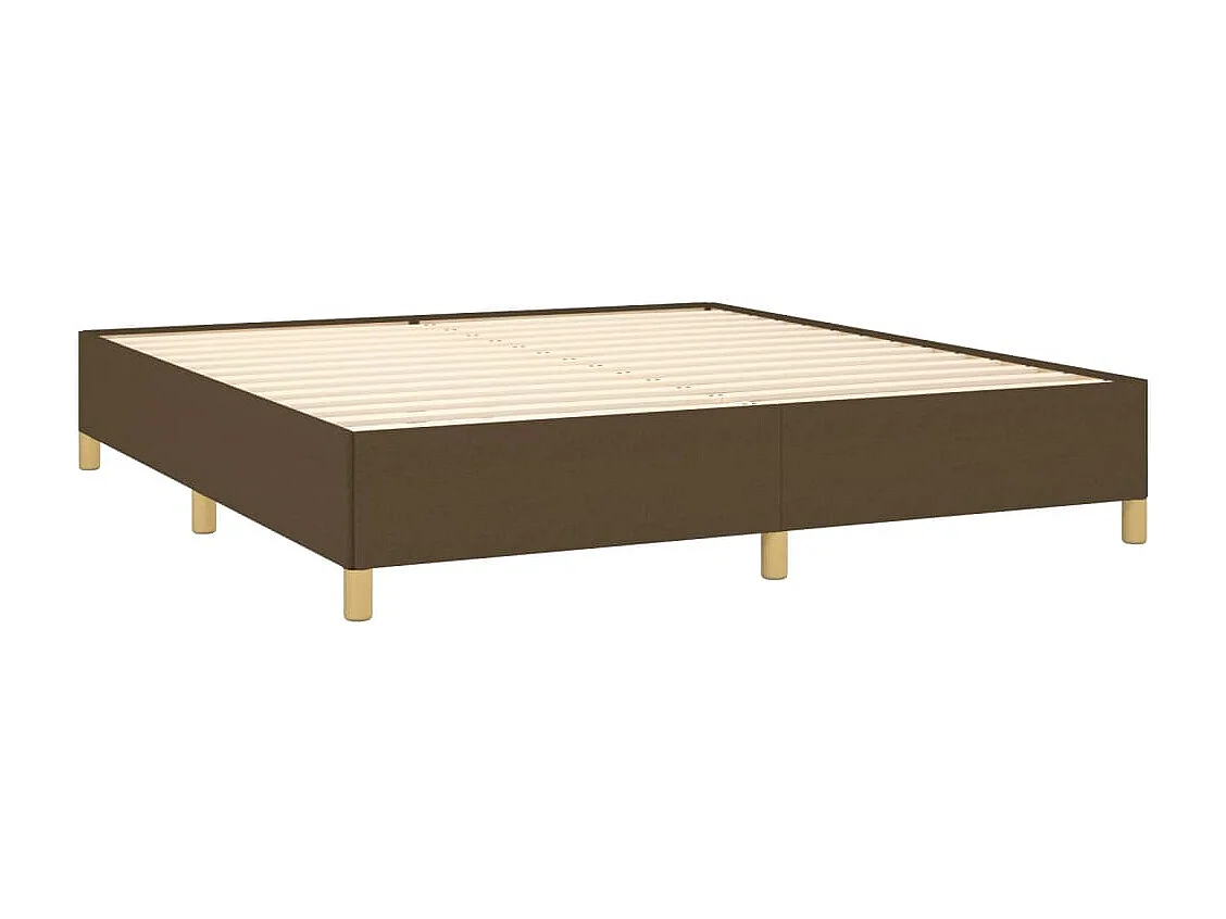 Lit double | Lit adulte | Cadre de lit marron foncé 180x200 cm tissu