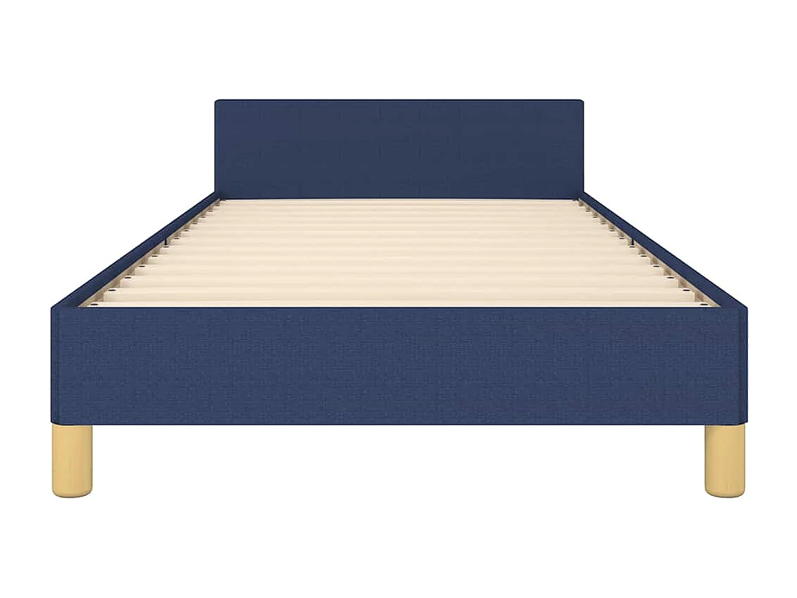 Lit simple | Lit adulte, enfant | Cadre de lit avec tête de lit bleu 100x200cm tissu