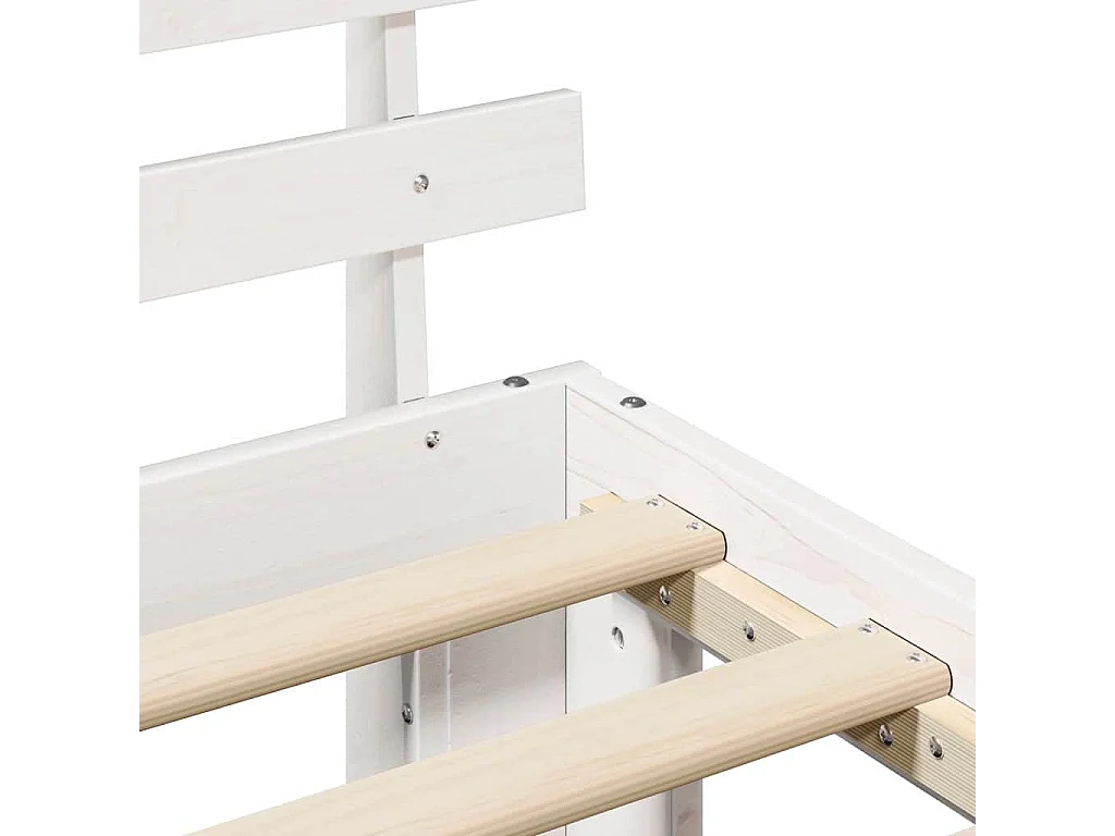 Lit double | Lit adulte | Cadre de lit Blanc 140x190 cm Bois de pin massif