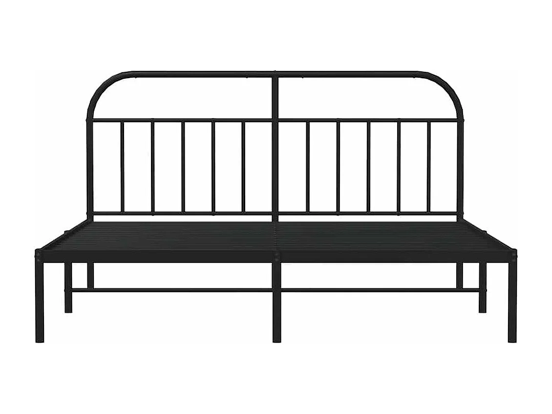 Lit double | Lit adulte | Cadre de lit métal avec tête de lit noir 183x213cm