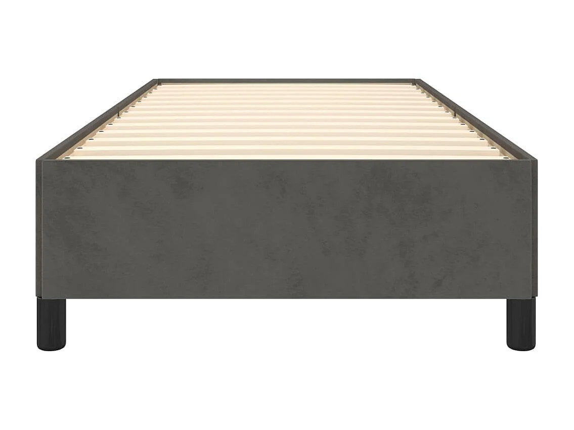 Lit simple | Lit adulte, enfant | Cadre de lit gris foncé 90x200 cm velours