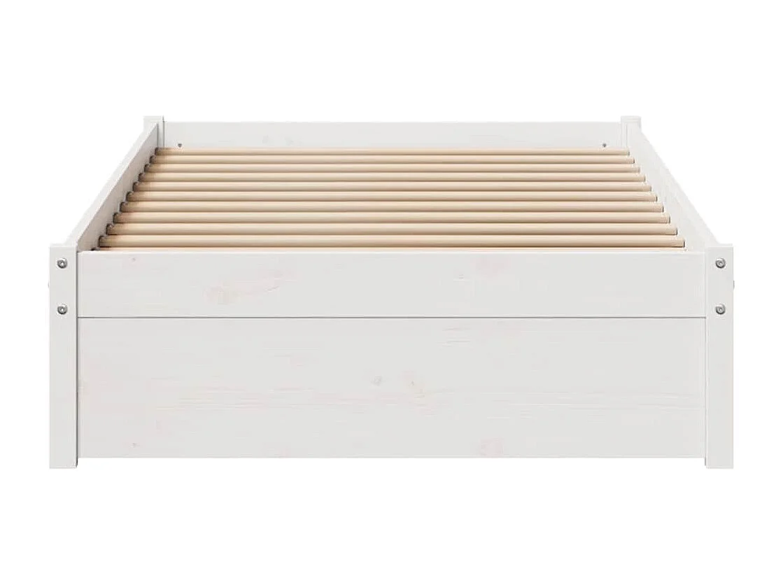 Lit simple | Lit adulte, enfant | Cadre de lit blanc 90x190 cm bois de pin massif