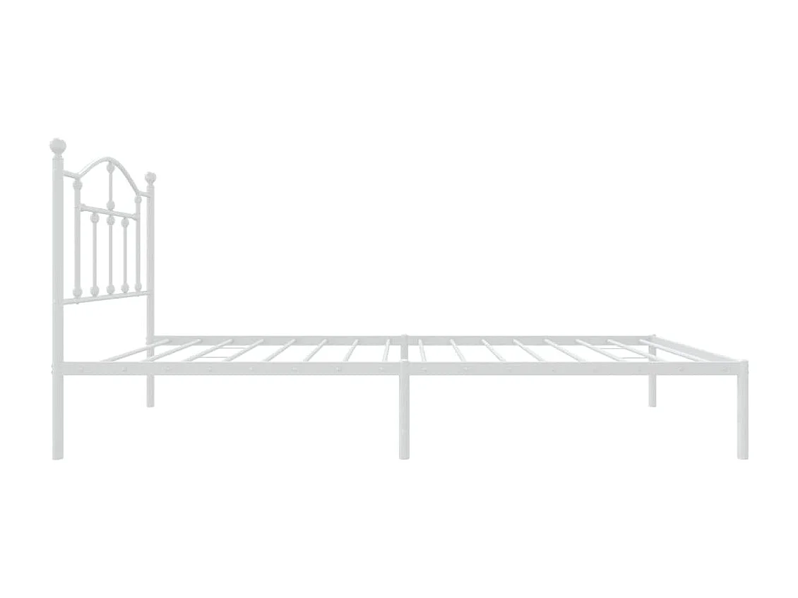 Lit simple | Lit adulte, enfant | Cadre de lit métal avec tête de lit blanc 90x190cm