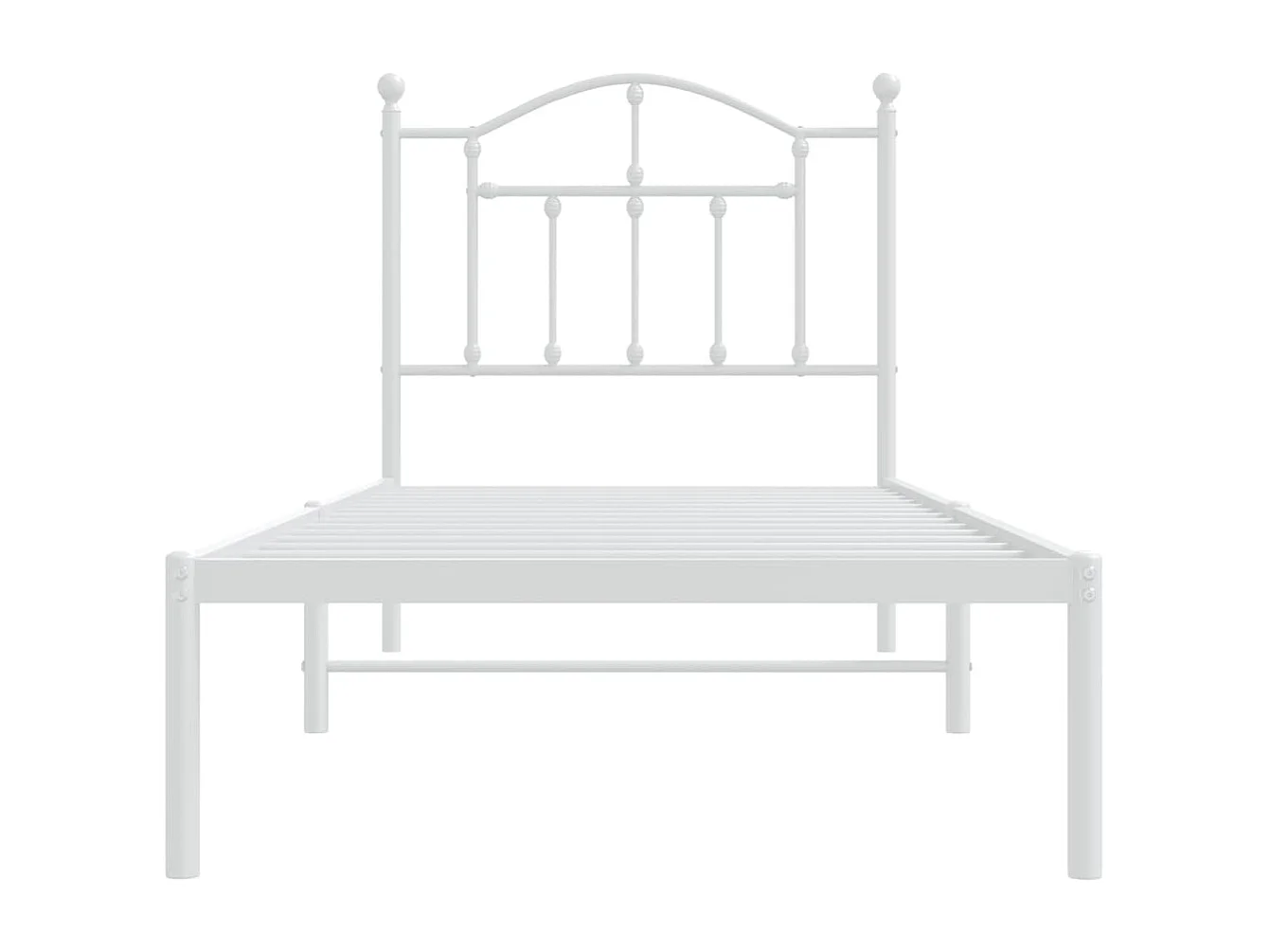 Lit simple | Lit adulte, enfant | Cadre de lit métal avec tête de lit blanc 90x190cm