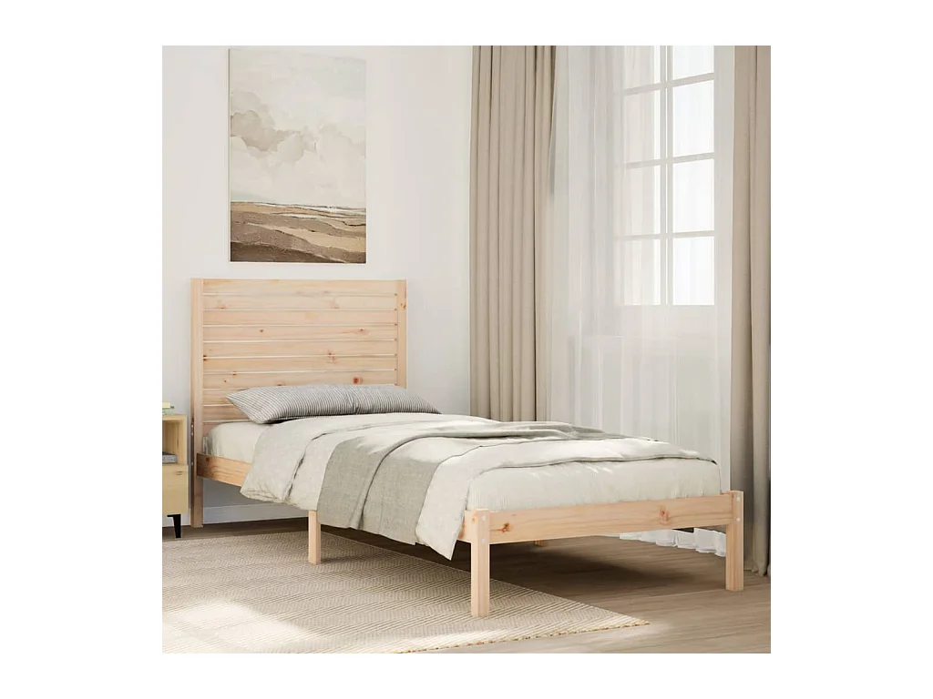 Letto per adulti | Letto singolo | Giroletto Extra Lungo senza Materasso 90x210 cm Legno Massello