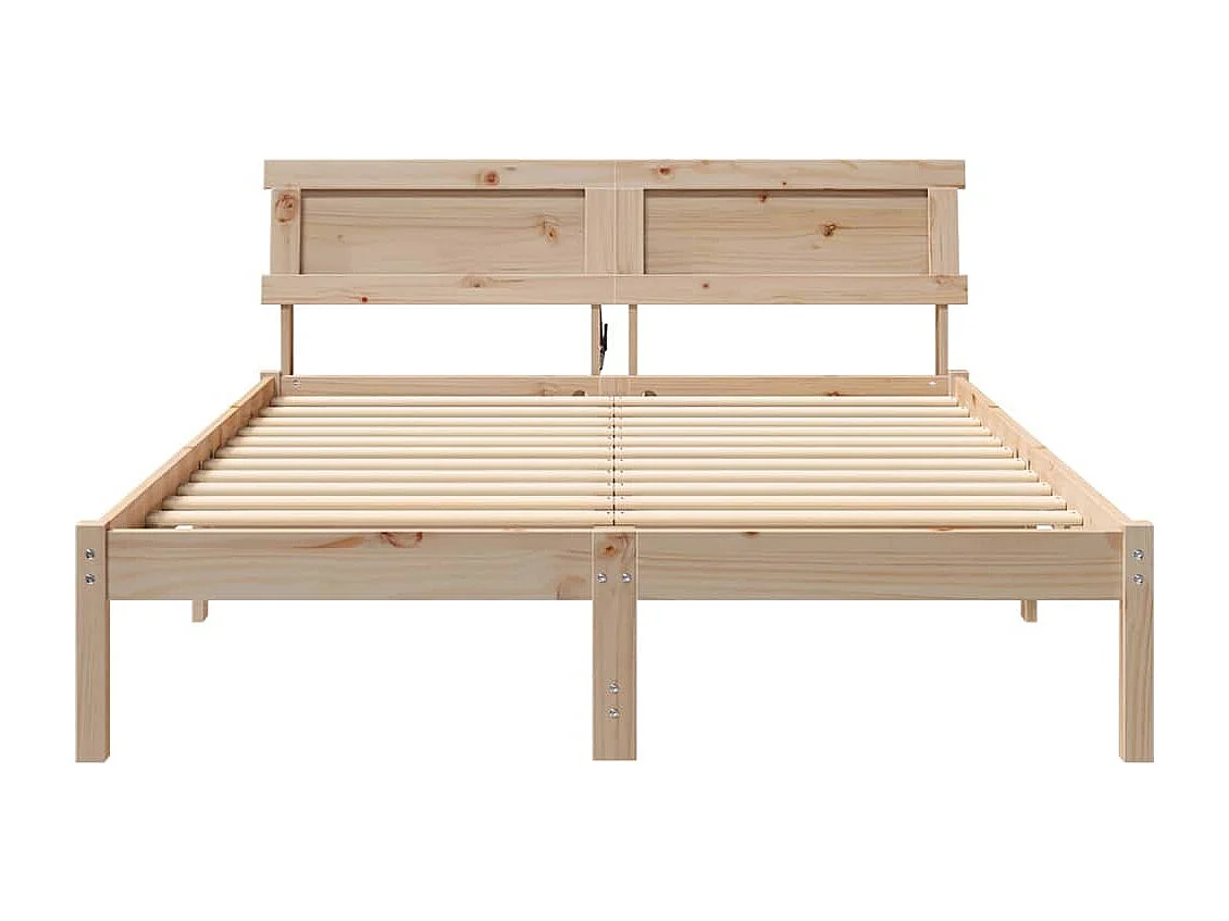 Lit simple | Lit adulte, enfant | Cadre de lit Marron 120x200 cm Bois massif en pin