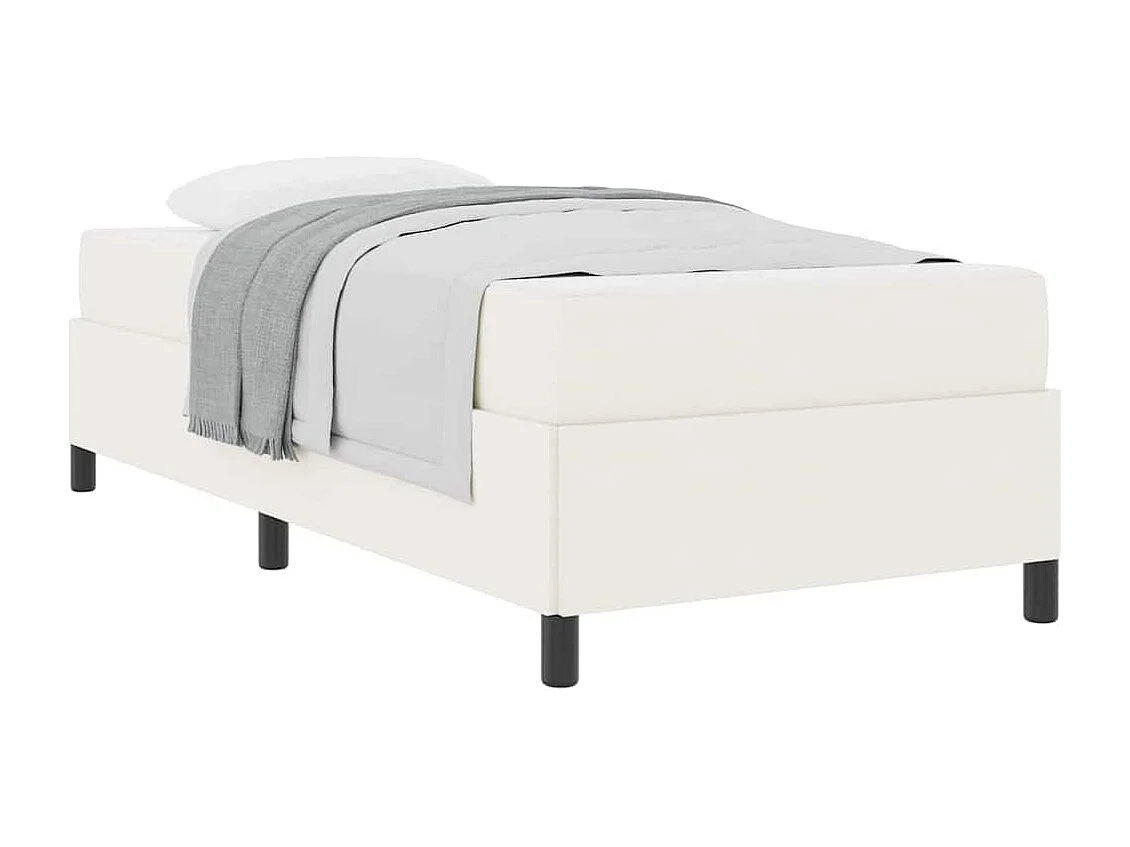 Lit simple | Lit adulte, enfant | Cadre de lit Crème 90x200 cm Tissu en velours côtelé