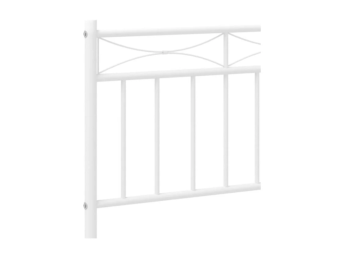 Lit simple | Lit adulte, enfant | Cadre de lit métal avec tête de lit blanc 75x190cm