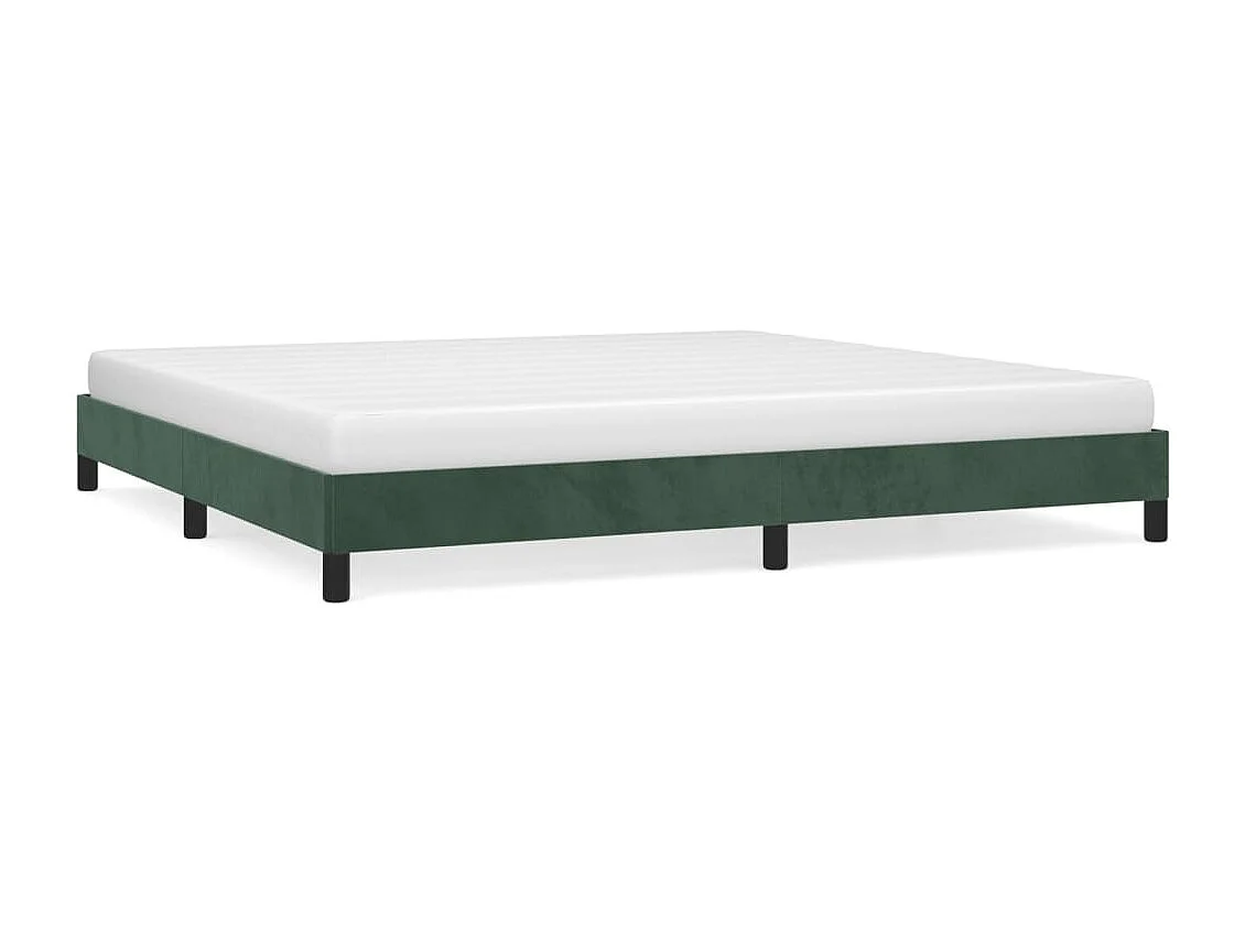 Lit double | Lit adulte | Cadre de lit vert foncé 200x200 cm velours