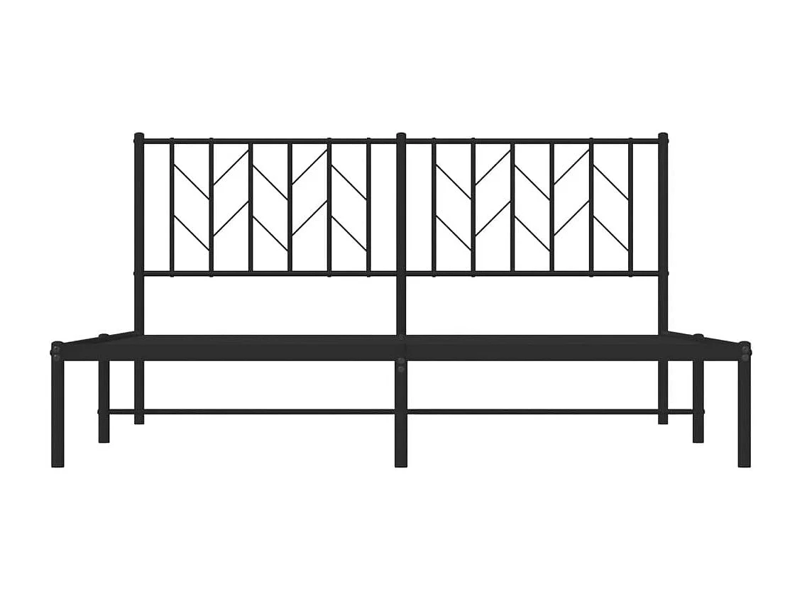 Lit double | Lit adulte | Cadre de lit métal et tête de lit noir 160x200 cm