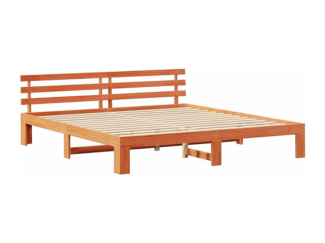 Lit double | Lit adulte | Cadre de lit Marron 180x200 cm Bois de pin massif