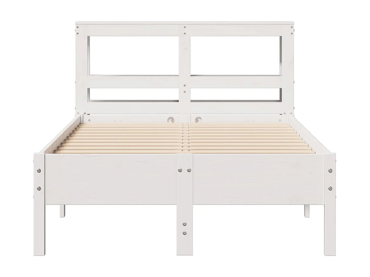 Lit simple | Lit adulte, enfant | Cadre de lit blanc 90x190 cm bois de pin massif
