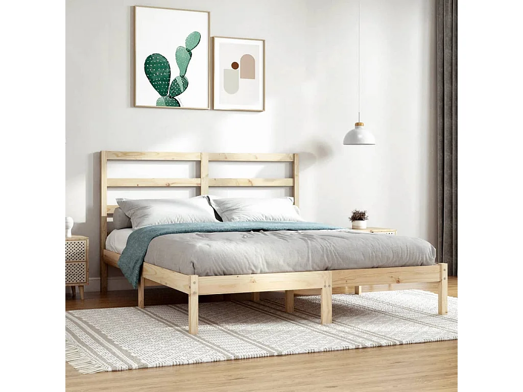 Lit double | Lit adulte | Cadre de lit 135x190 cm bois massif