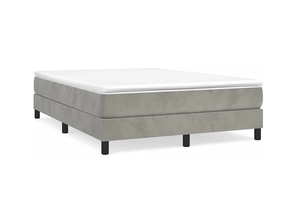 Lit double | Lit adulte | Cadre de lit gris clair 140x190 cm velours