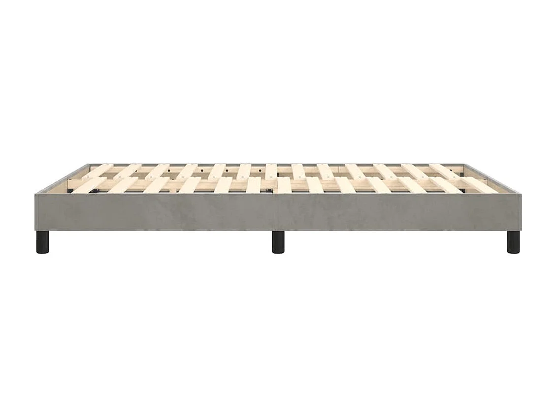 Lit double | Lit adulte | Cadre de lit gris clair 140x190 cm velours