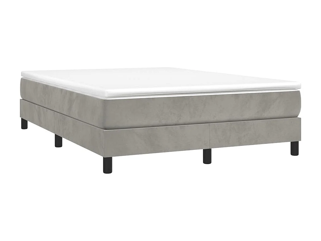 Lit double | Lit adulte | Cadre de lit gris clair 140x190 cm velours