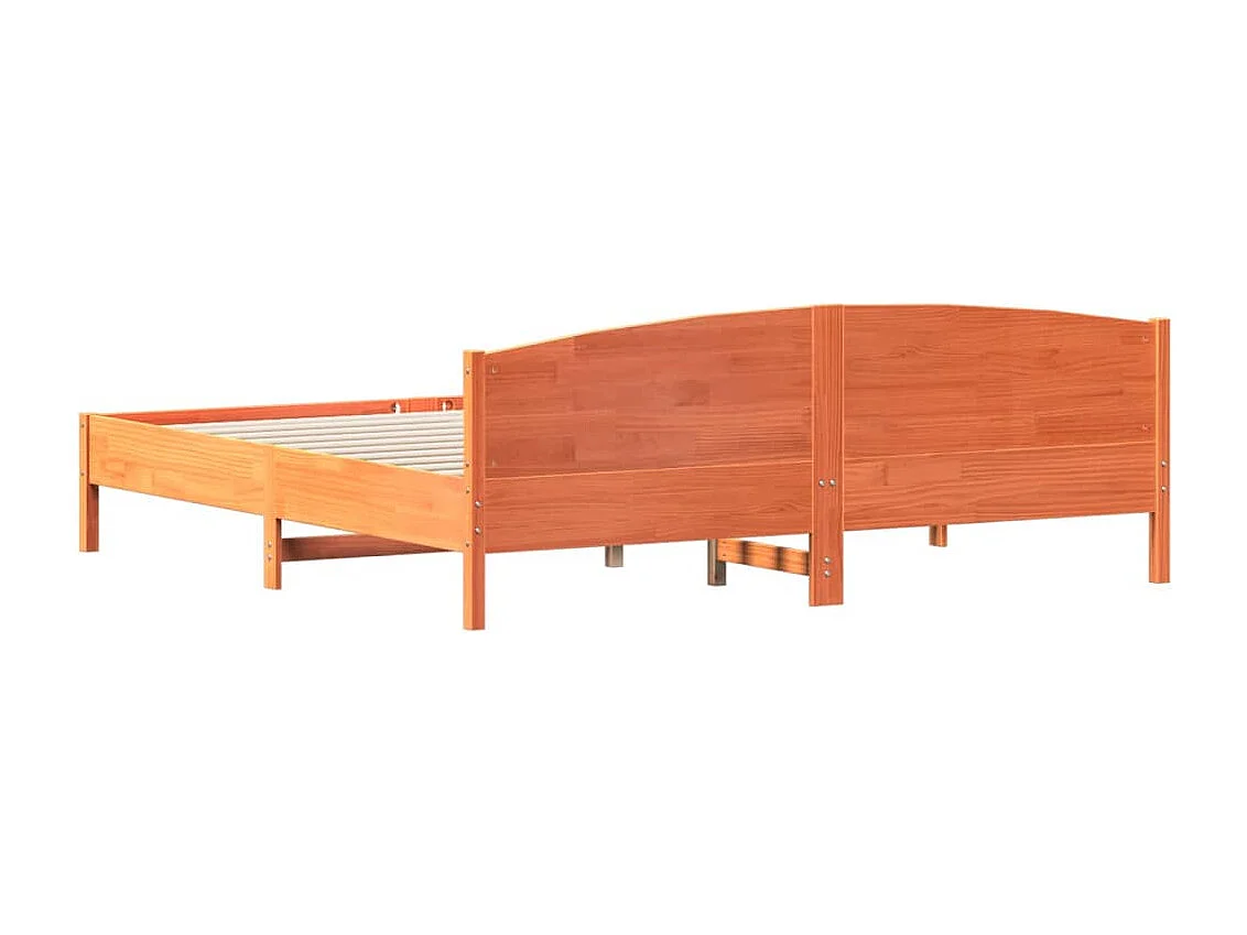 Lit double | Lit adulte | Cadre de lit cire marron 180x200cm bois pin massif