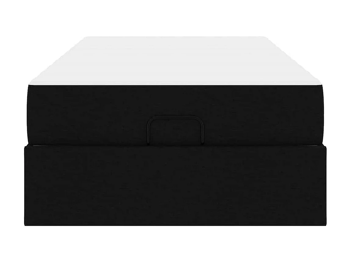 Lit simple | Lit adulte, enfant | Cadre de lit avec matelas Noir 80x200 cm tissu