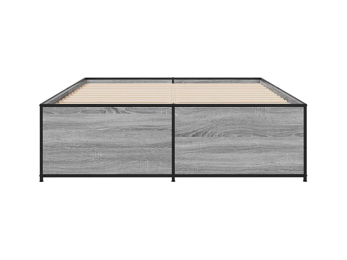 Lit double | Lit adulte | Cadre de lit sonoma gris 140x190 cm