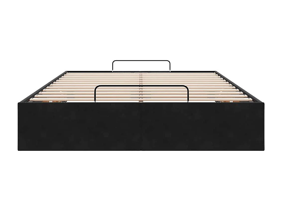 Lit simple | Lit adulte, enfant | Cadre de lit ottoman noir 120x200 cm velours