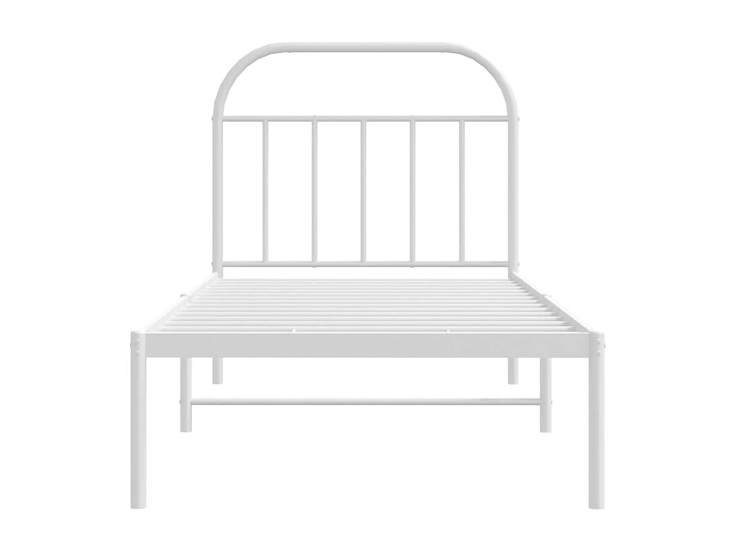 Lit simple | Lit adulte, enfant | Cadre de lit métal avec tête de lit blanc 90x190cm