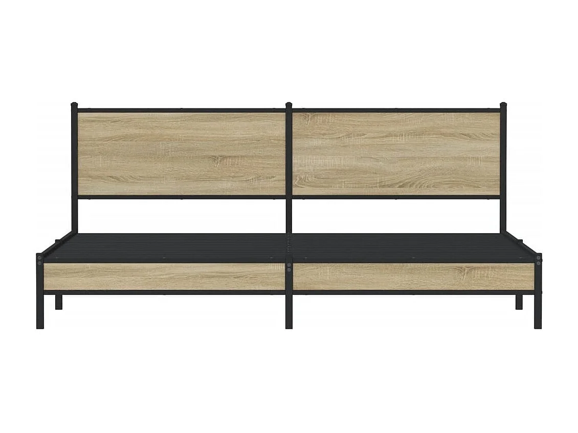 Letto per adulti | Letto matrimoniale | Giroletto senza Materaso in Metallo Rovere Sonoma 193x203 cm