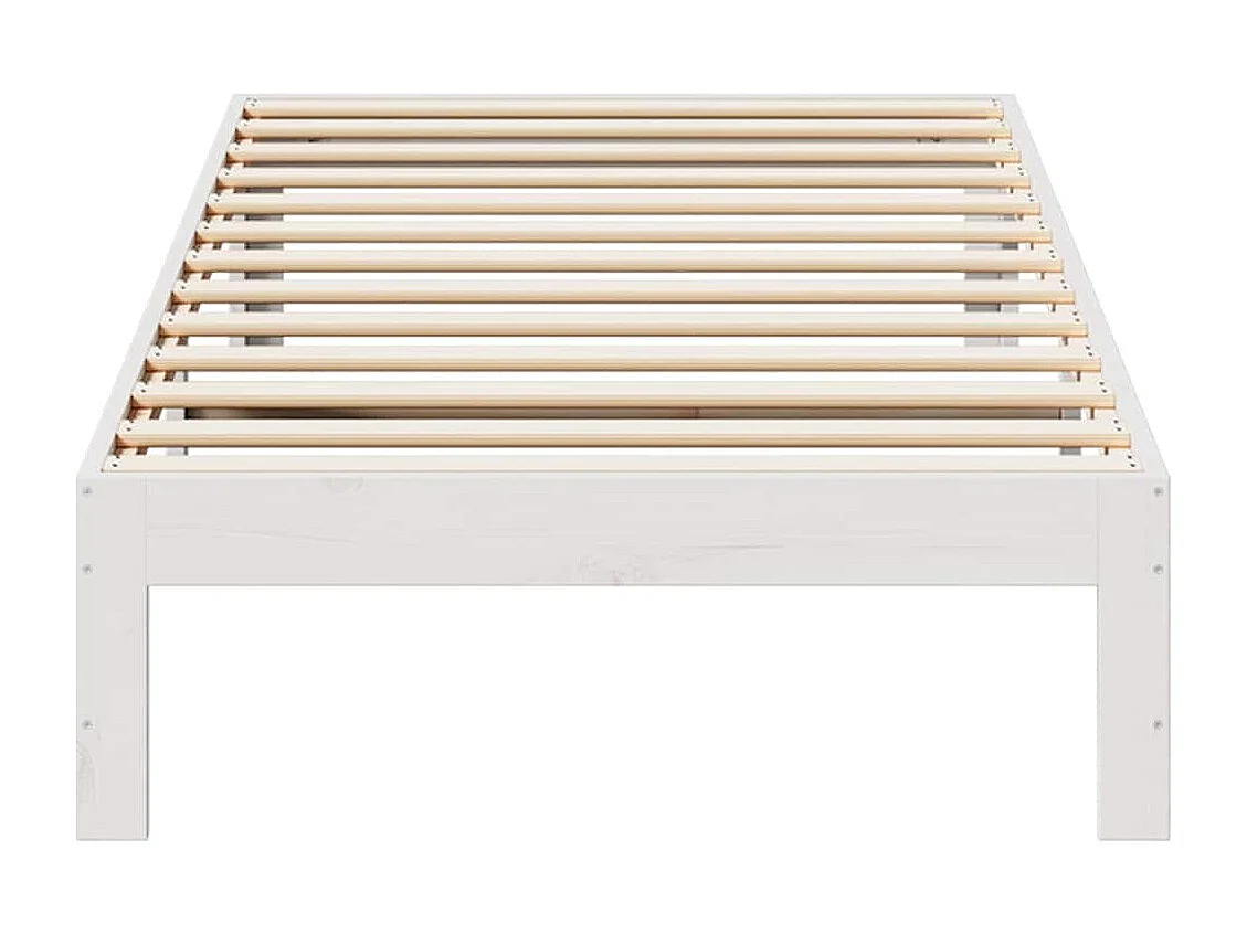 Letto per adulti | Letto singolo | Giroletto senza Materasso Bianco 80x200 cm Legno Massello Pino