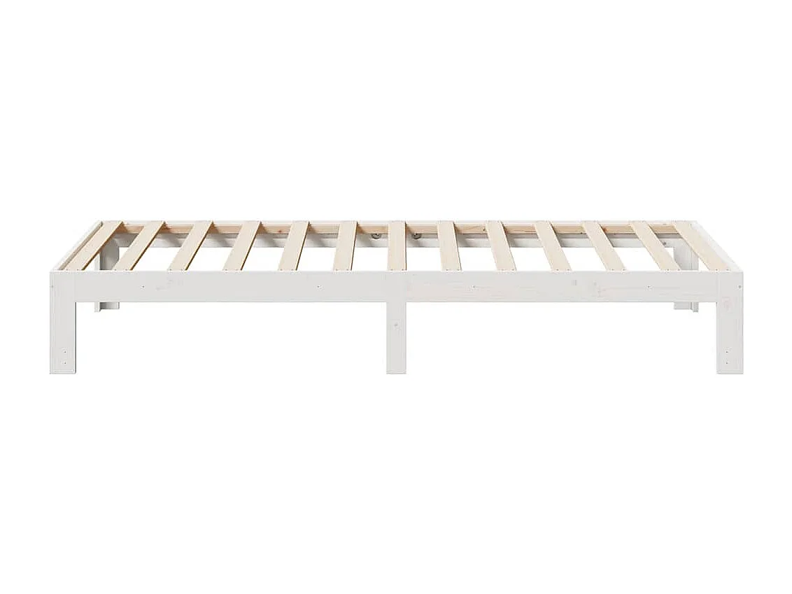 Letto per adulti | Letto singolo | Giroletto senza Materasso Bianco 80x200 cm Legno Massello Pino