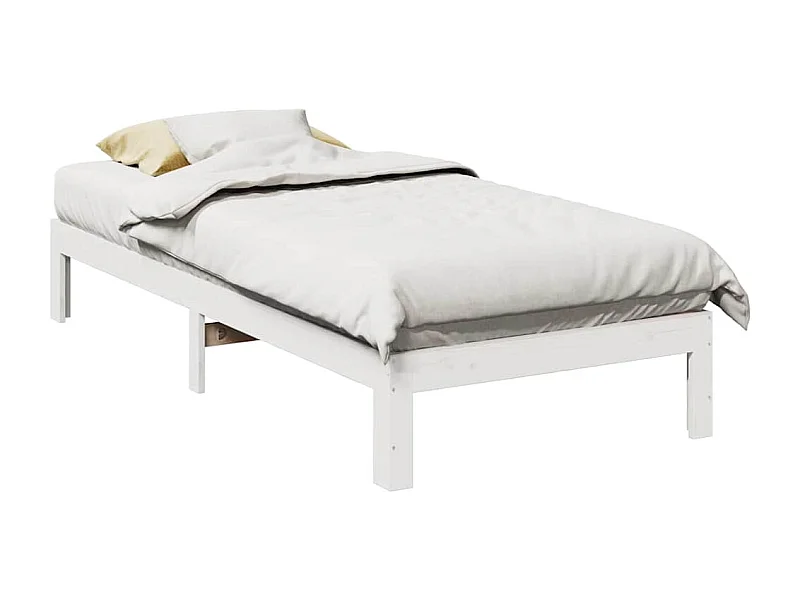 Letto per adulti | Letto singolo | Giroletto senza Materasso Bianco 80x200 cm Legno Massello Pino