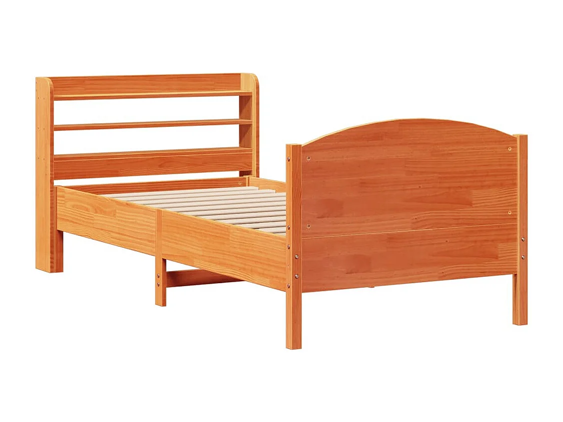 Lit simple | Lit adulte, enfant | Cadre de lit cire marron 100x200cm bois pin massif