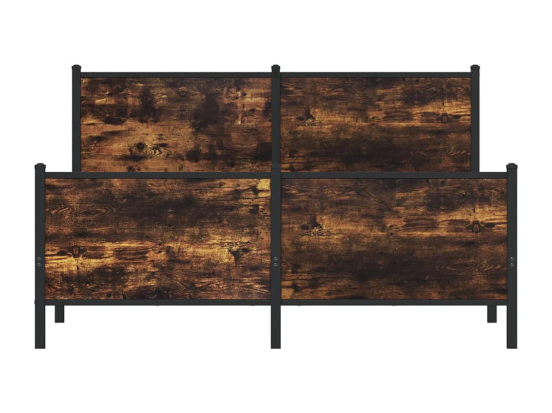 Lit double | Lit adulte | Cadre de lit en métal chêne fumé 140x200 cm