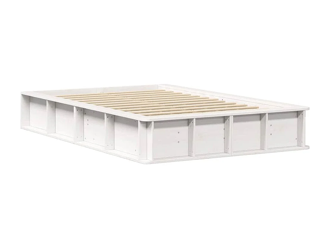 Lit simple | Lit adulte, enfant | Cadre de lit avec stockage Blanc 120x200 cm bois
