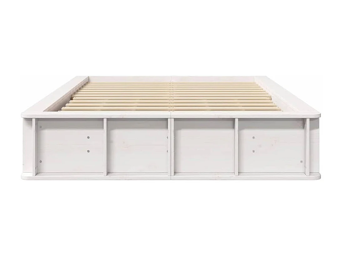 Lit simple | Lit adulte, enfant | Cadre de lit avec stockage Blanc 120x200 cm bois