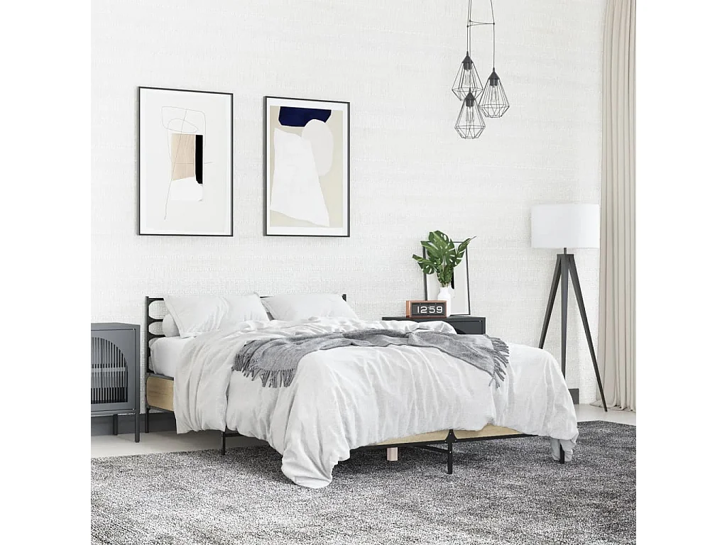 Lit double | Lit adulte | Cadre de lit chêne sonoma 140x200 cm