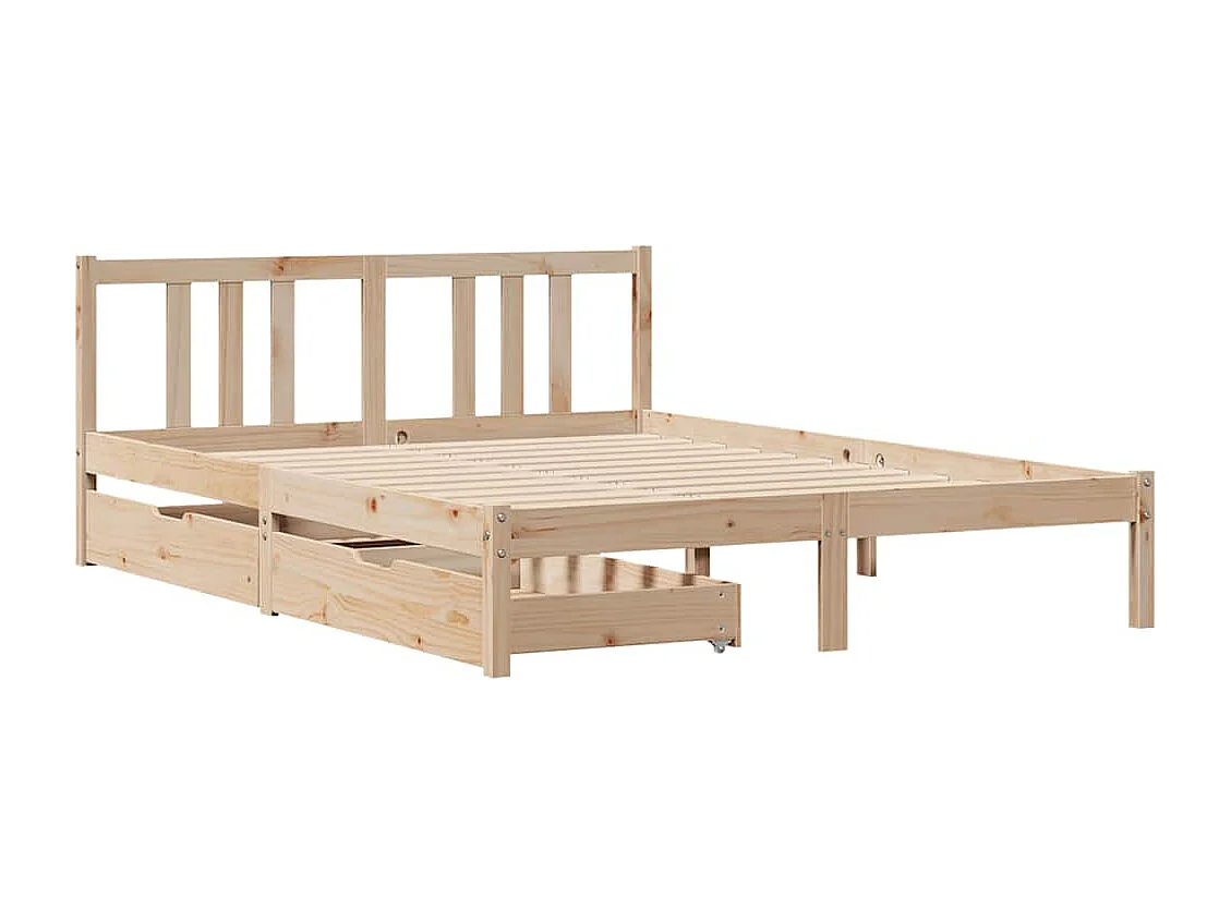 Lit double | Lit adulte | Cadre de lit 135x190 cm bois de pin massif