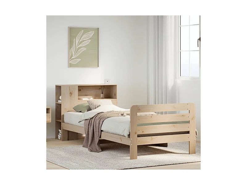 Letto per adulti | Letto singolo | Giroletto senza Materasso 90x200 cm in Legno Massello di Pino