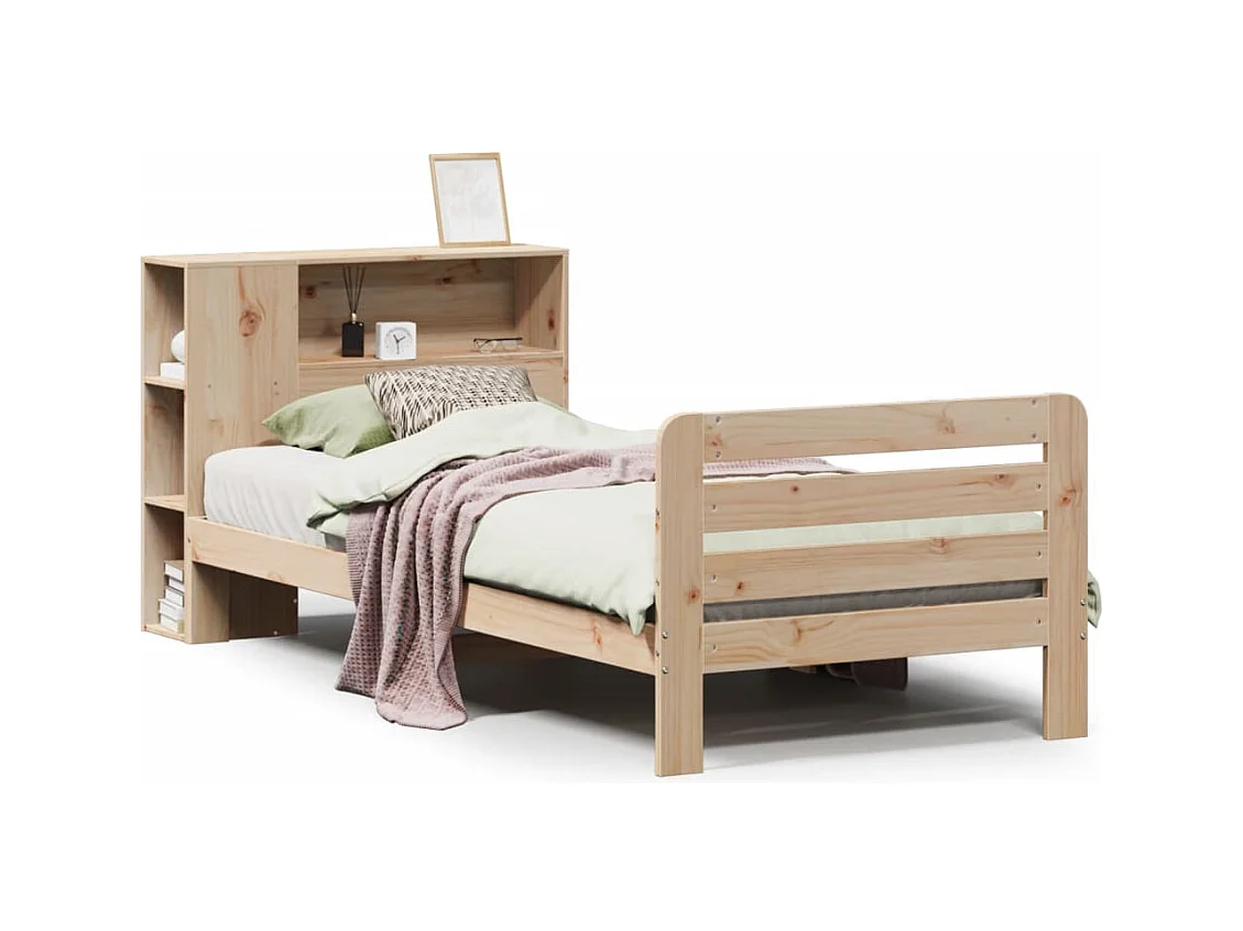 Letto per adulti | Letto singolo | Giroletto senza Materasso 90x200 cm in Legno Massello di Pino
