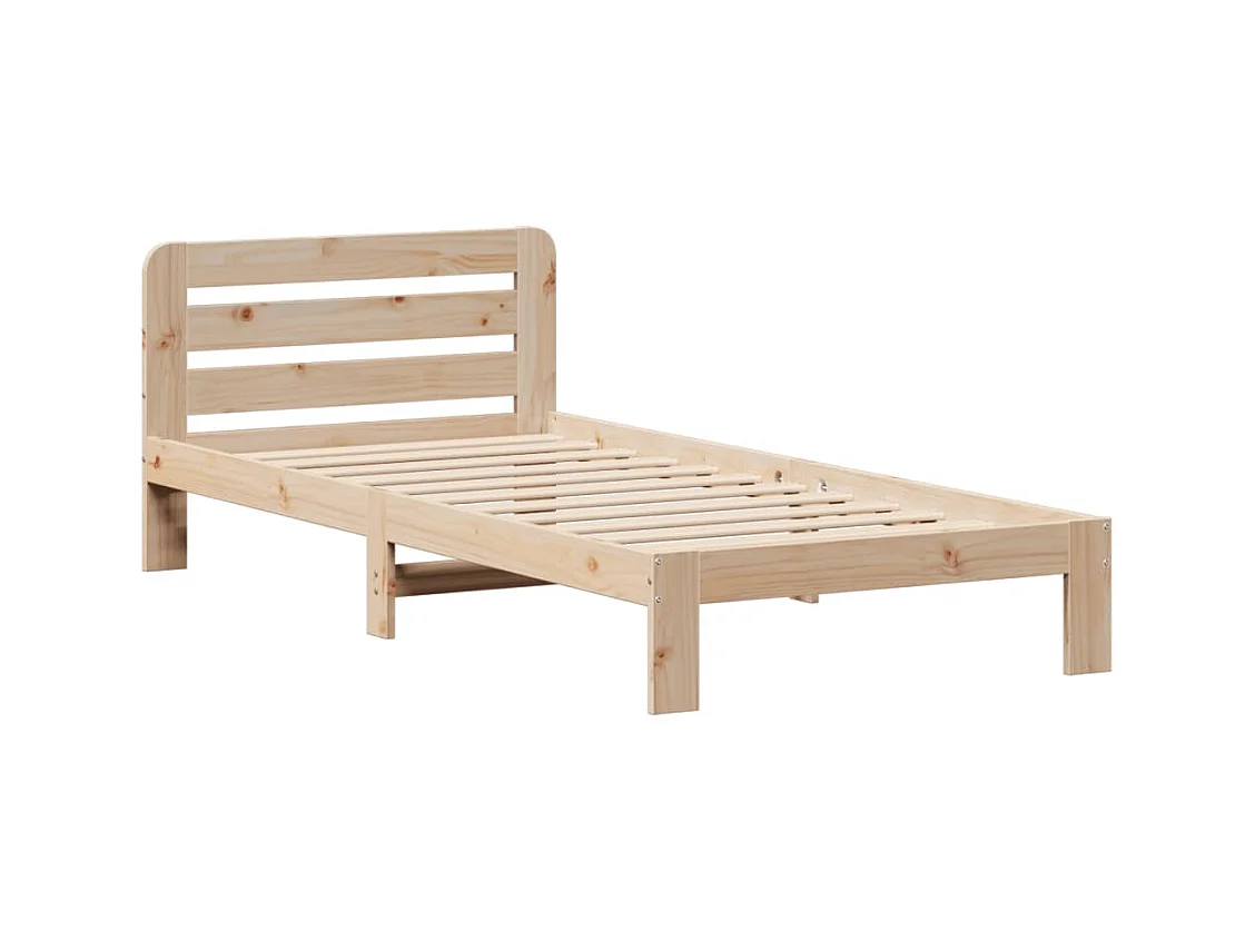 Letto per adulti | Letto singolo | Giroletto senza Materasso 90x200 cm in Legno Massello di Pino