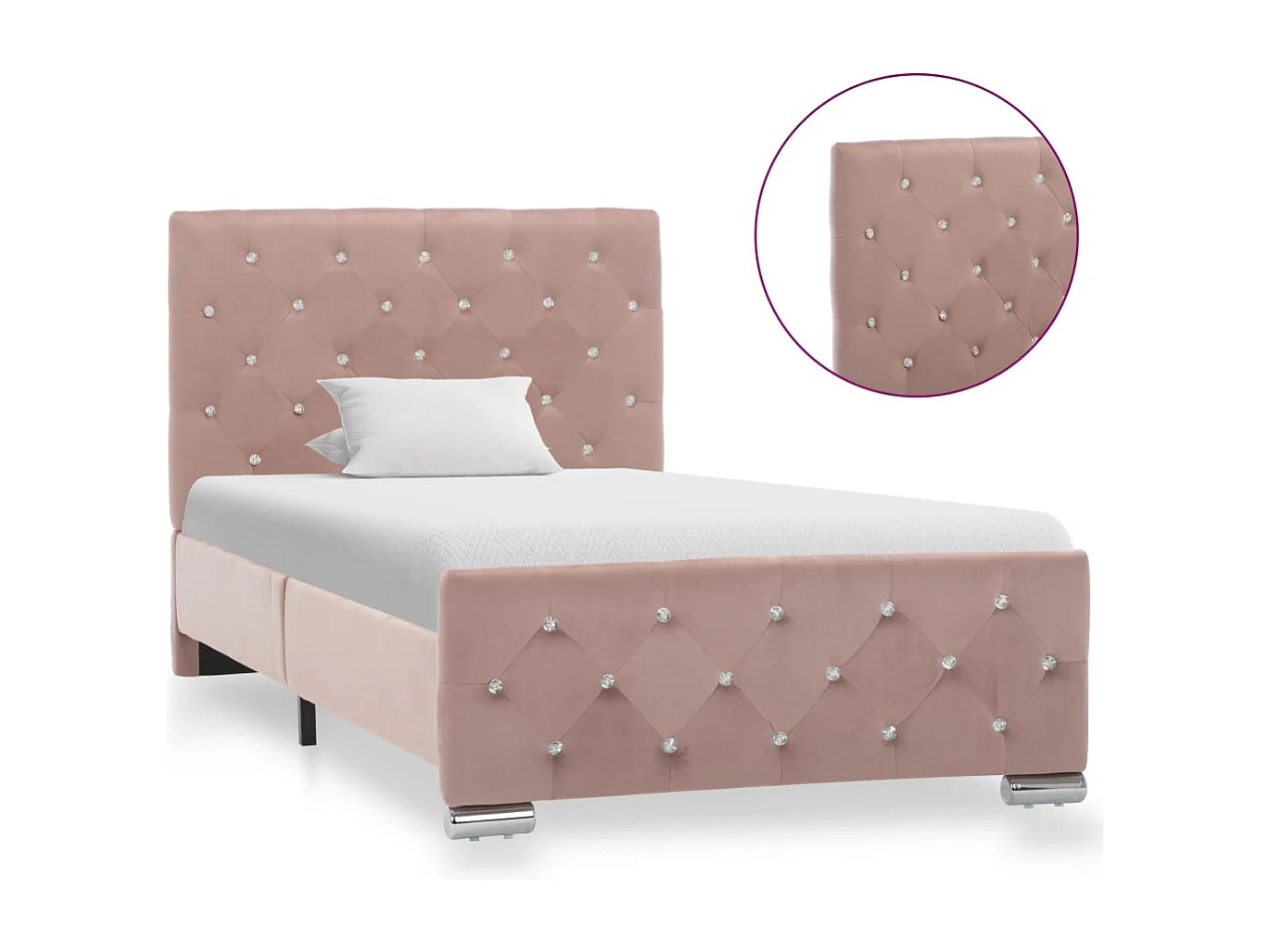 Lit simple | Lit adulte, enfant | Cadre de lit Rose Velours 90x200 cm